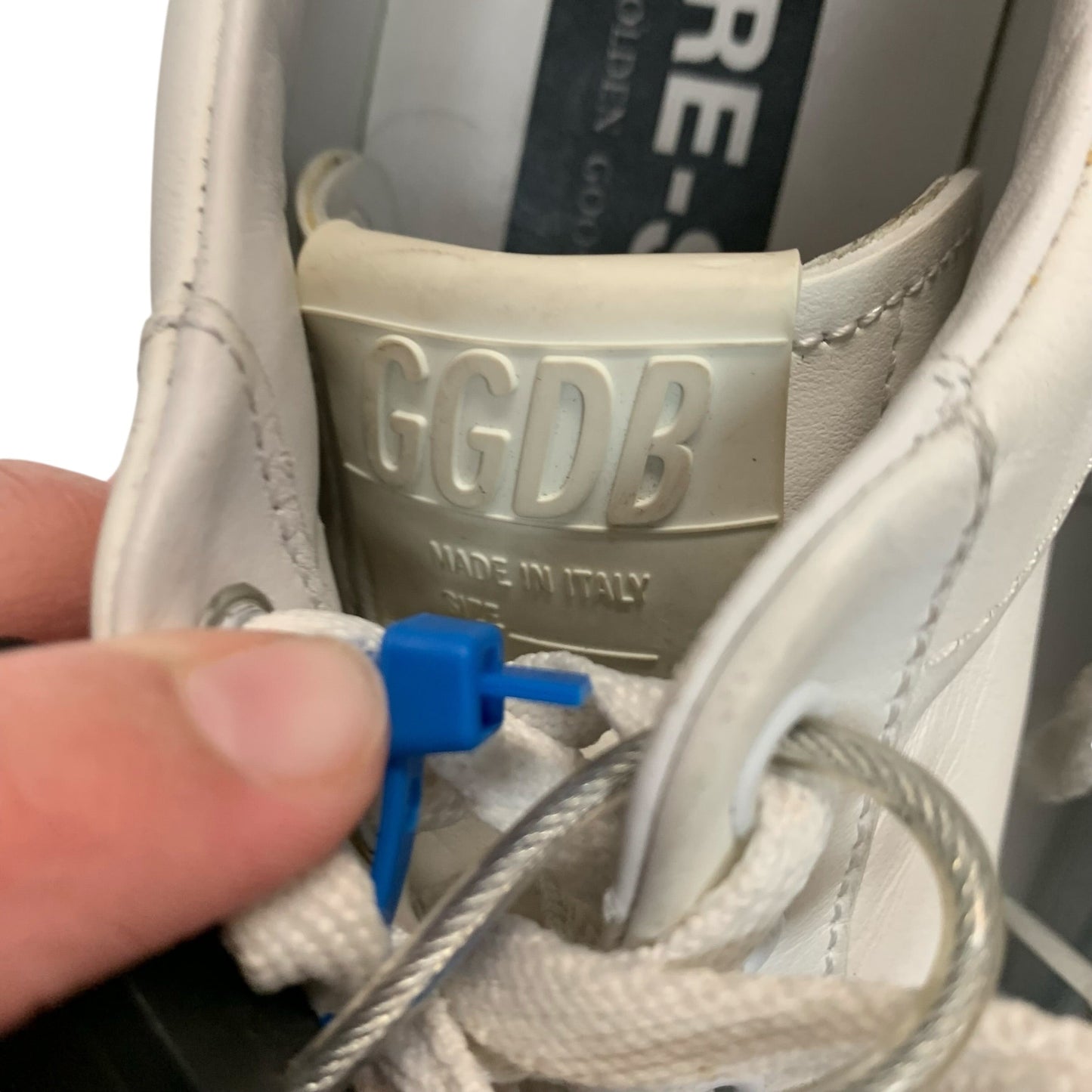 Shoes Luxury Designer By Golden Goose In Silver & White, Size: 9