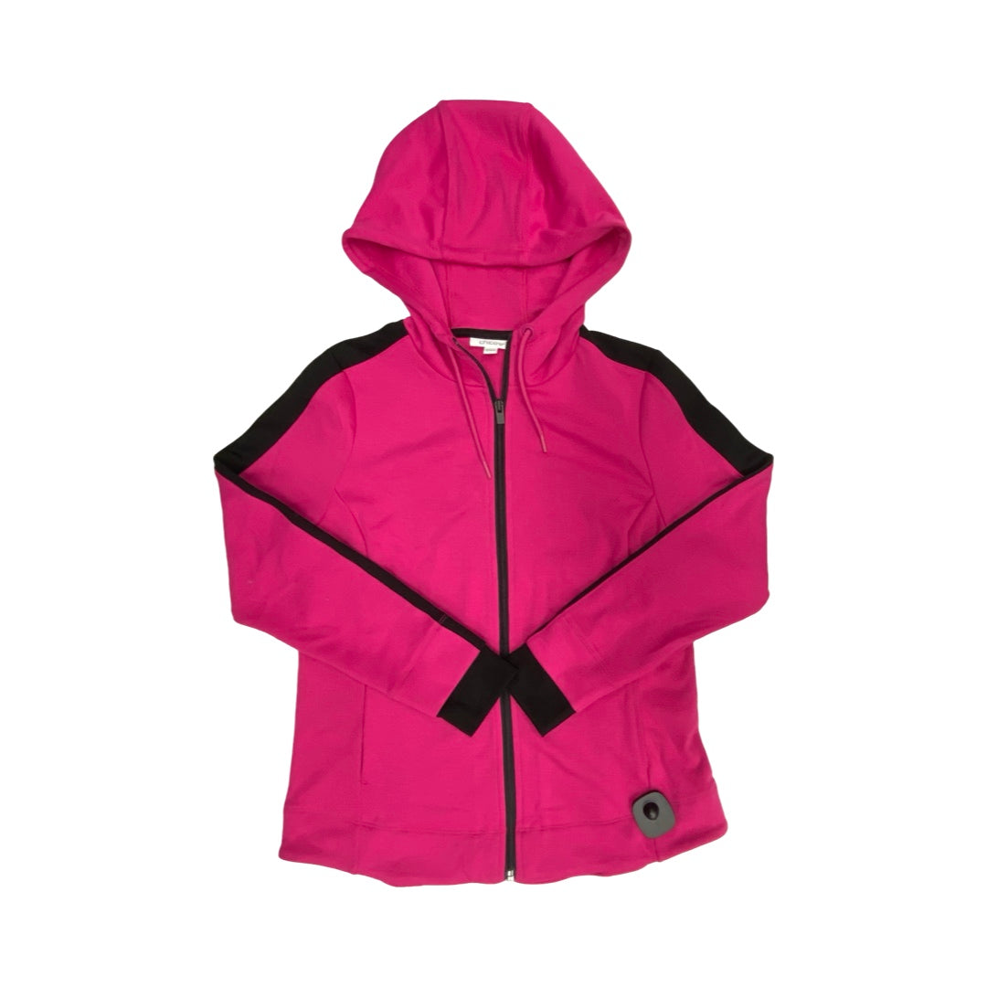 Sweatshirt Hoodie By Chicos In Black & Pink, Size:S