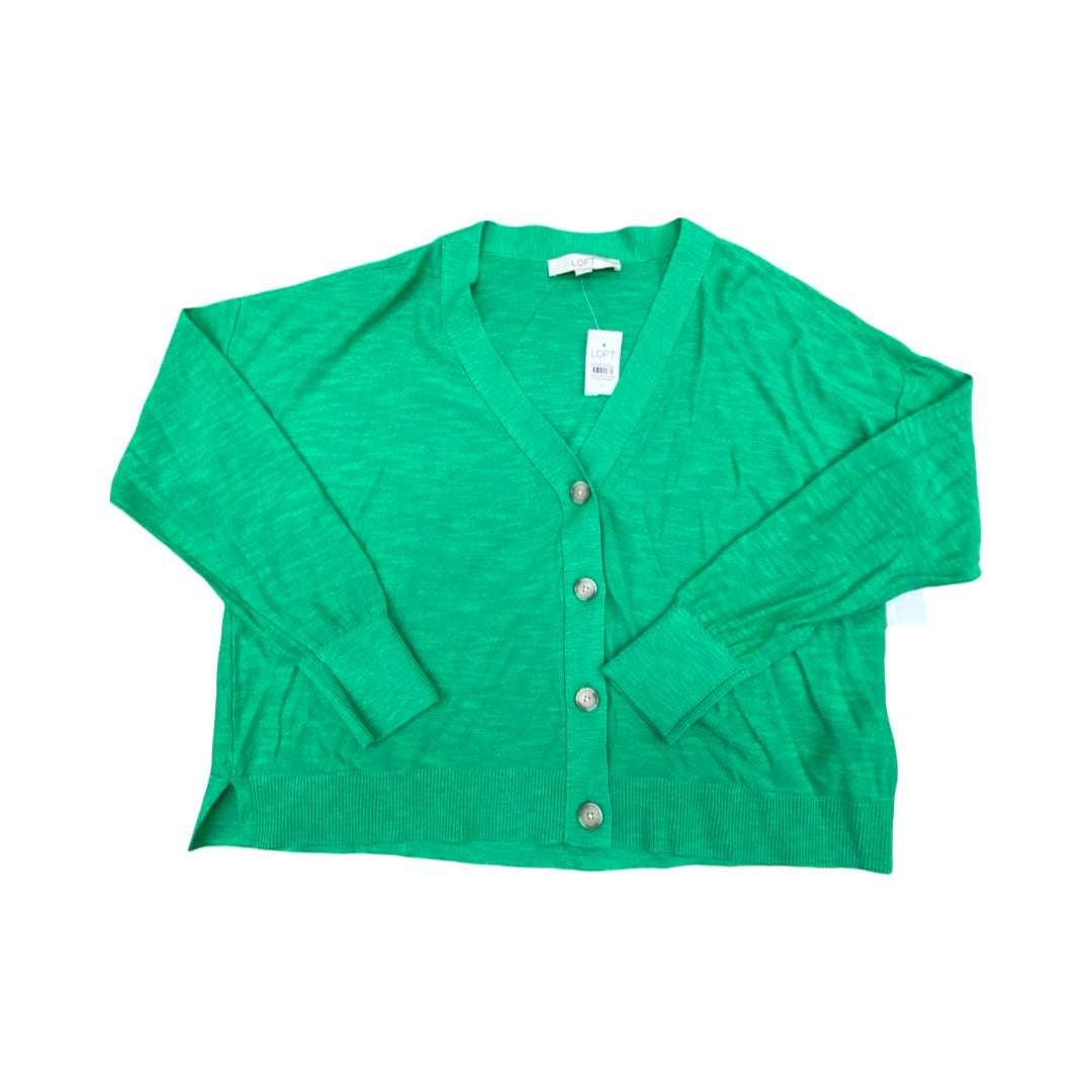 Sweater Cardigan By Loft In Green, Size:L