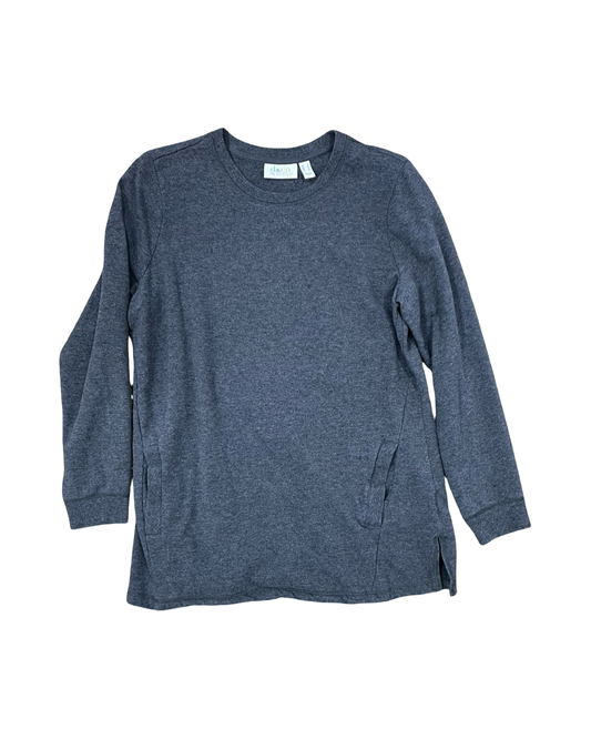 Sweatshirt Crewneck By Denim And Company In Grey, Size:S
