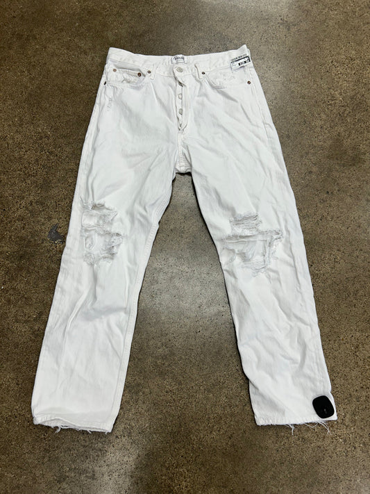 Jeans Straight By Agolde In White, Size:10