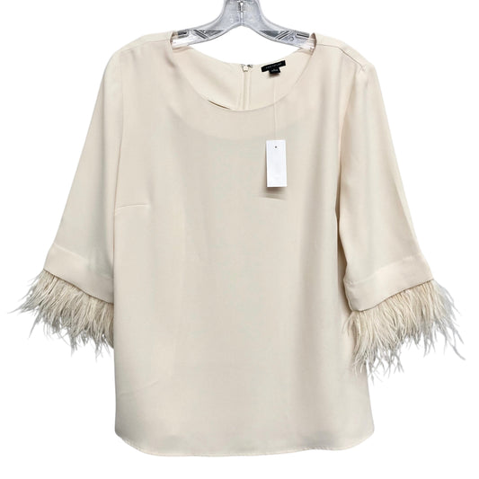 Top 3/4 Sleeve By Ann Taylor In Cream, Size:M