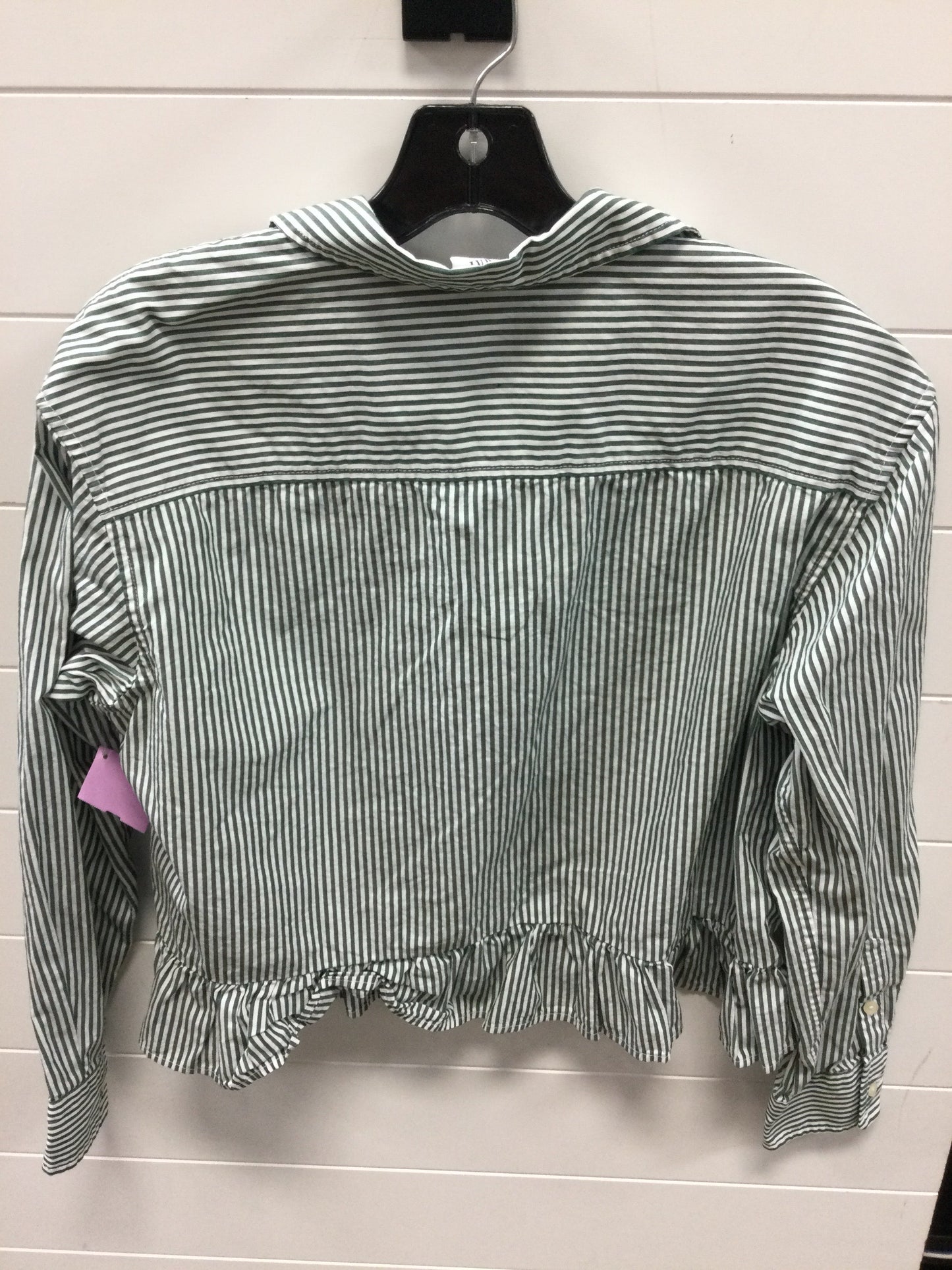 Blouse Ls By Gap In Green & White, Size:S