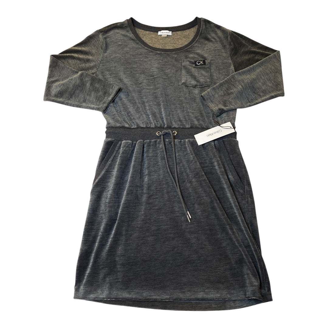 Dress Sweater By Calvin Klein In Grey, Size:L