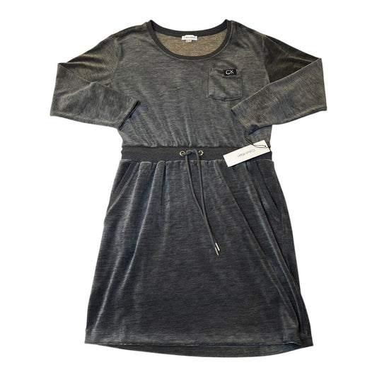 Dress Sweater By Calvin Klein In Grey, Size:L