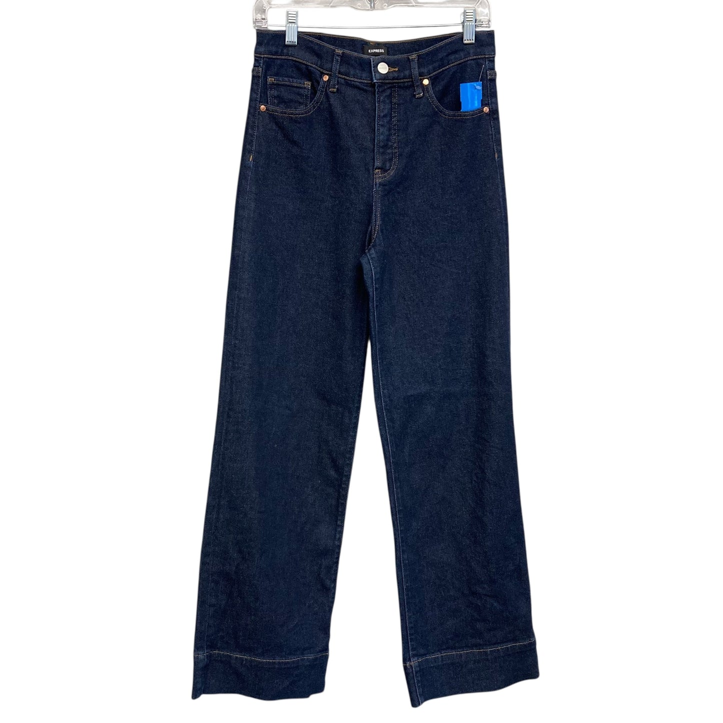 Jeans Wide Leg By Express In Blue Denim, Size:2
