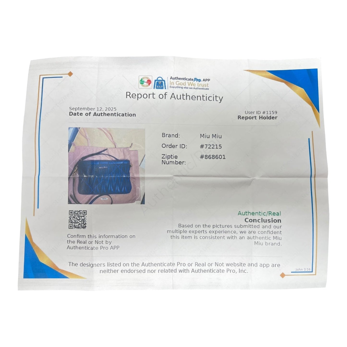 Crossbody Luxury Designer By Miu Miu, Size: Medium