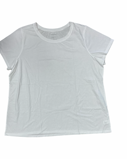 Top Ss Basic By Torrid In White, Size:3X