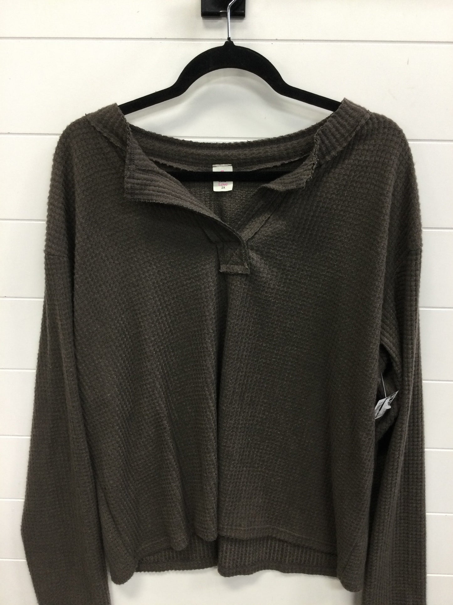 Top Ls By Like Love In Grey, Size:2X