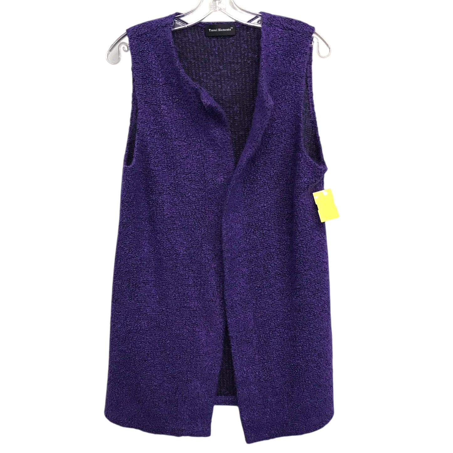 Vest Sweater By Travel Elements In Purple, Size:L