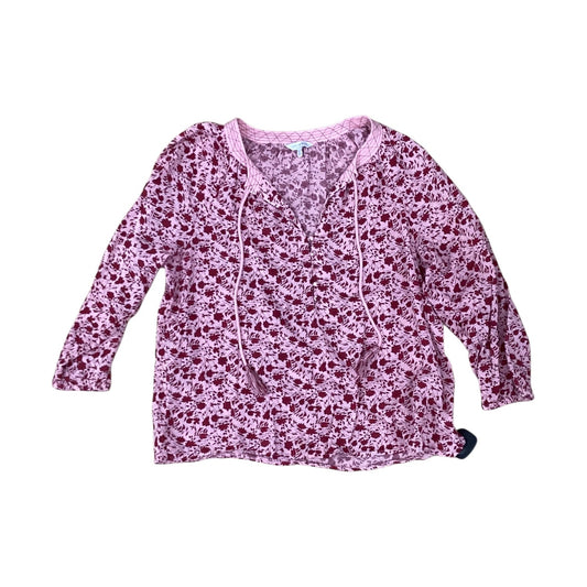 Top 3/4 Sleeve By Lucky Brand In Pink & Red, Size:S