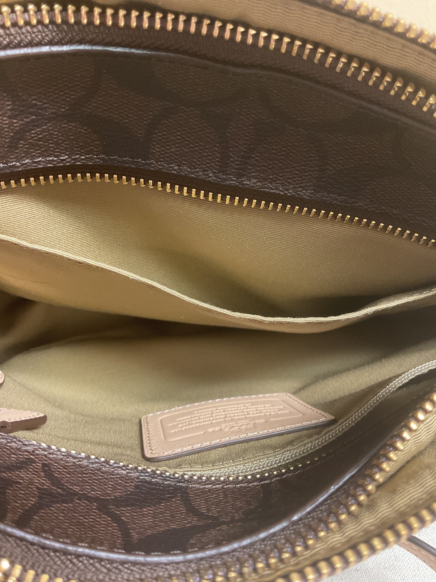 Handbag Designer By Coach In Brown, Size:Small