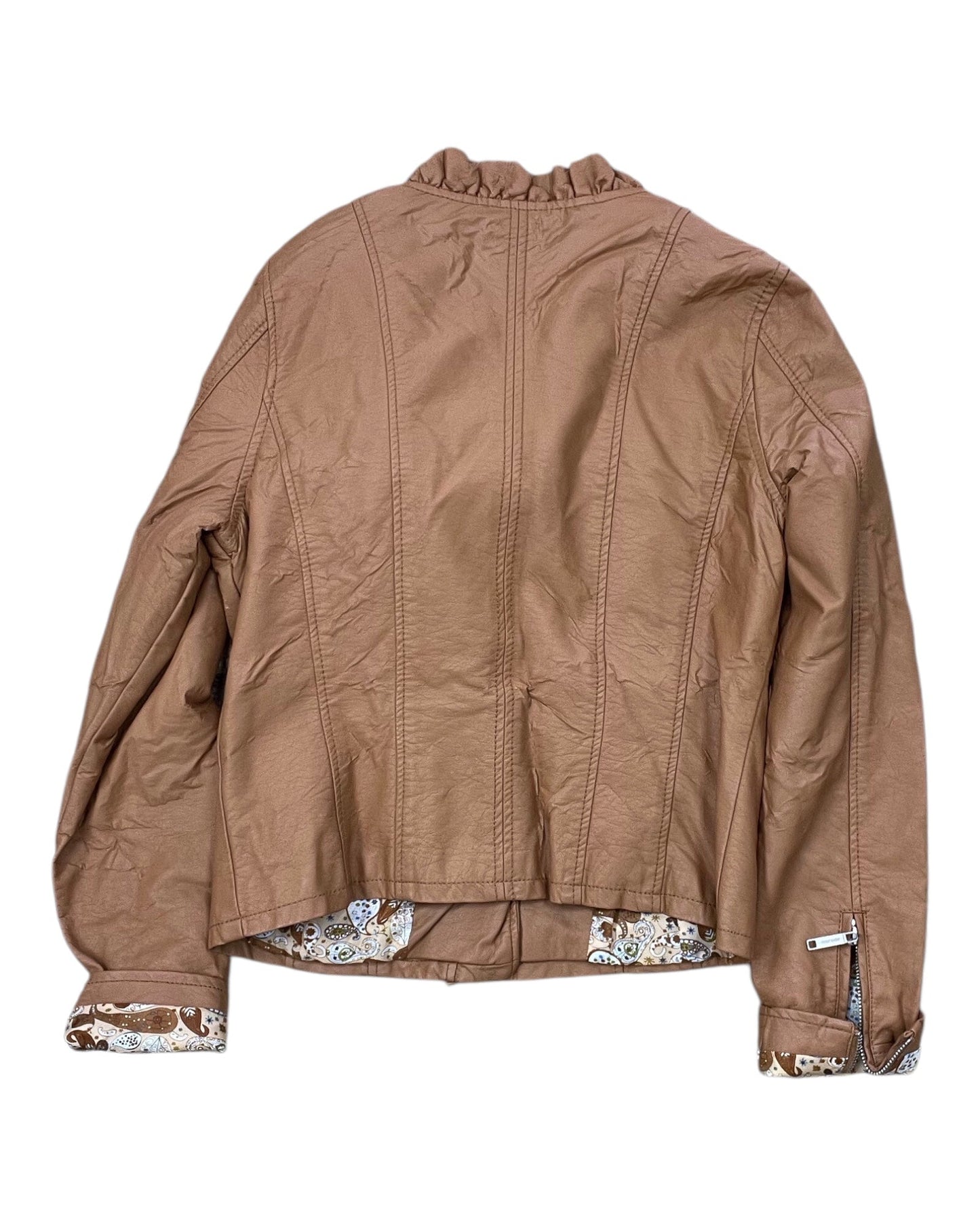 Jacket Moto By Jou Jou In Brown, Size:L