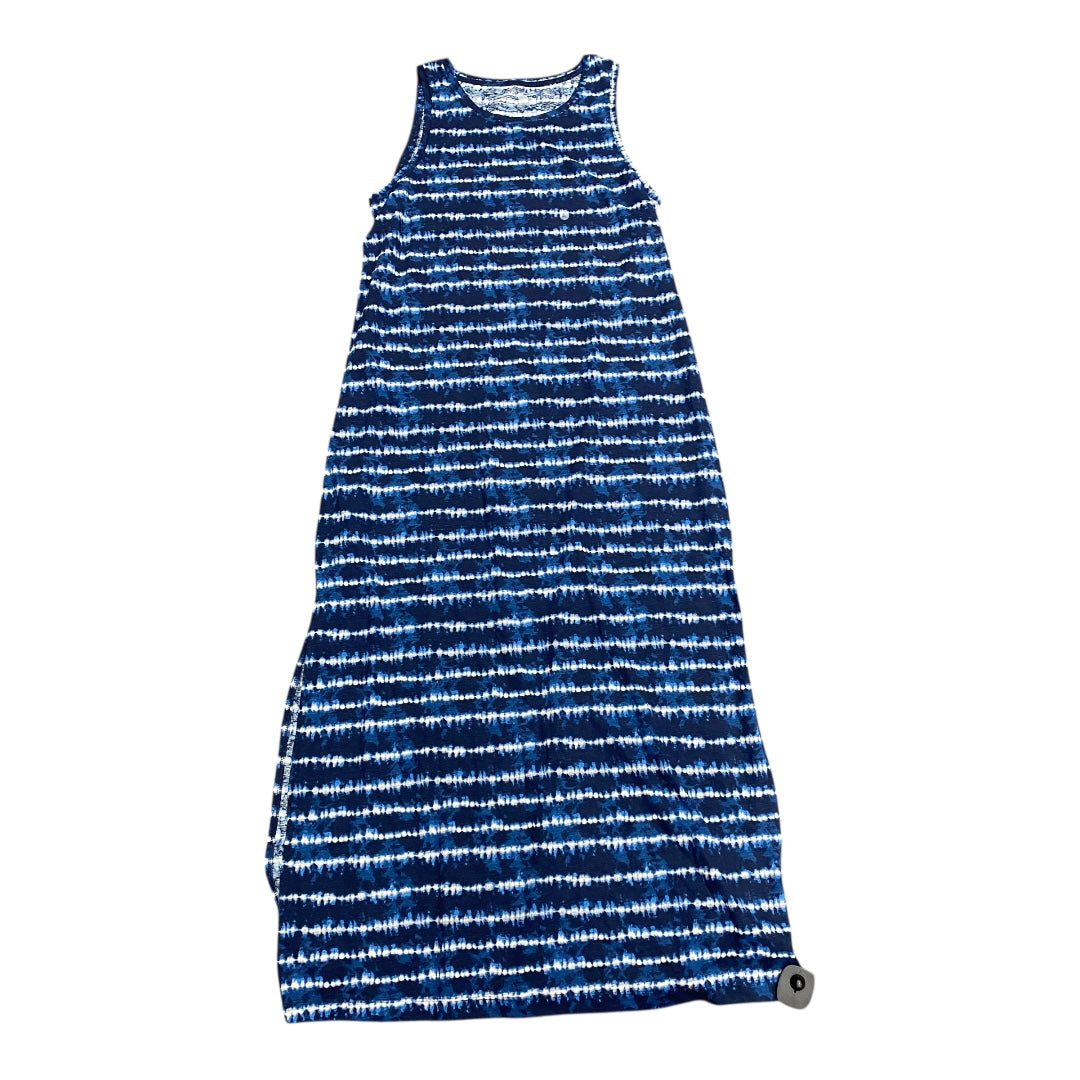 Dress Casual Maxi By Eddie Bauer In Blue & White, Size:Xl