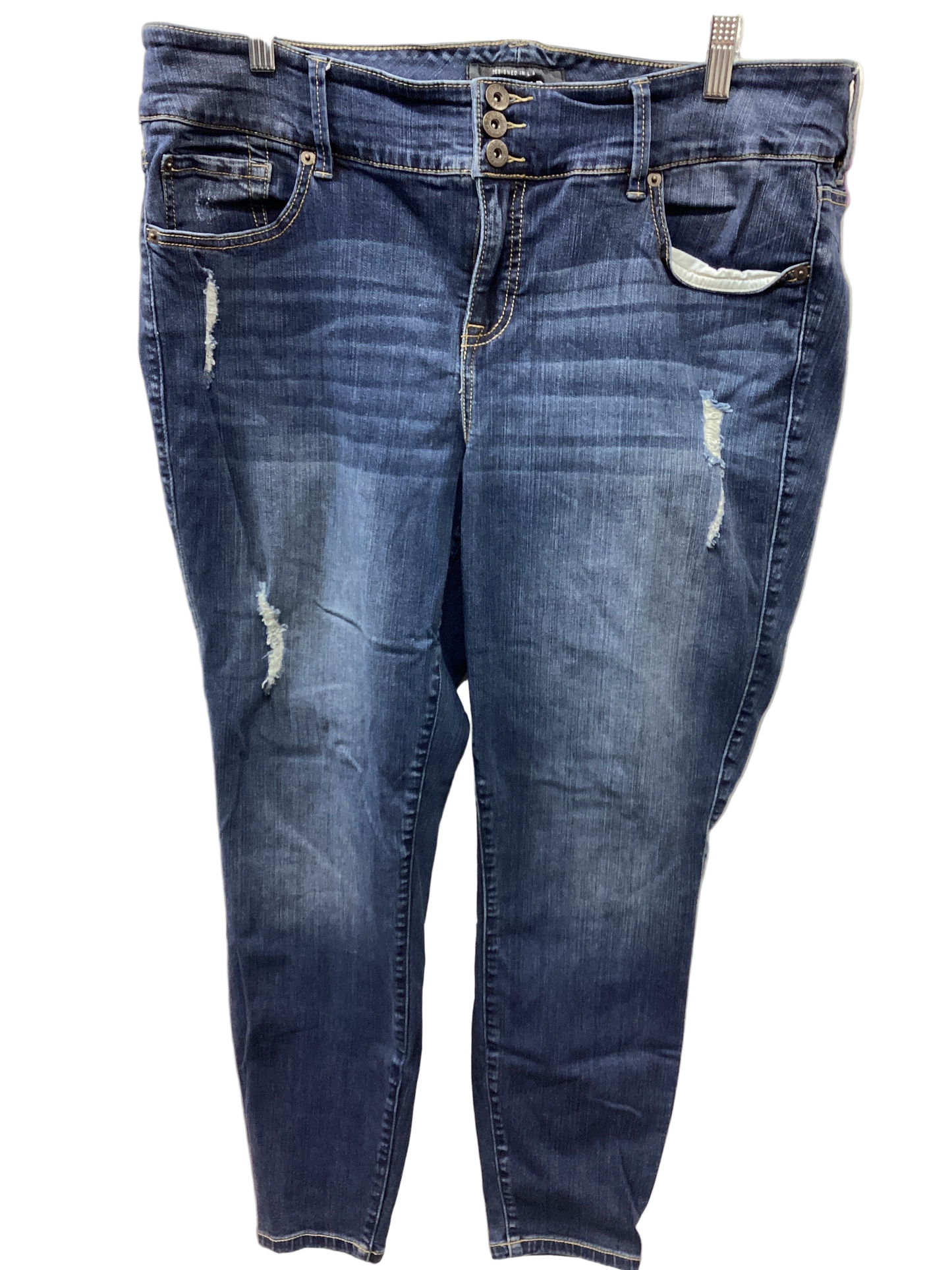 Jeans Skinny By Torrid In Blue Denim, Size:20
