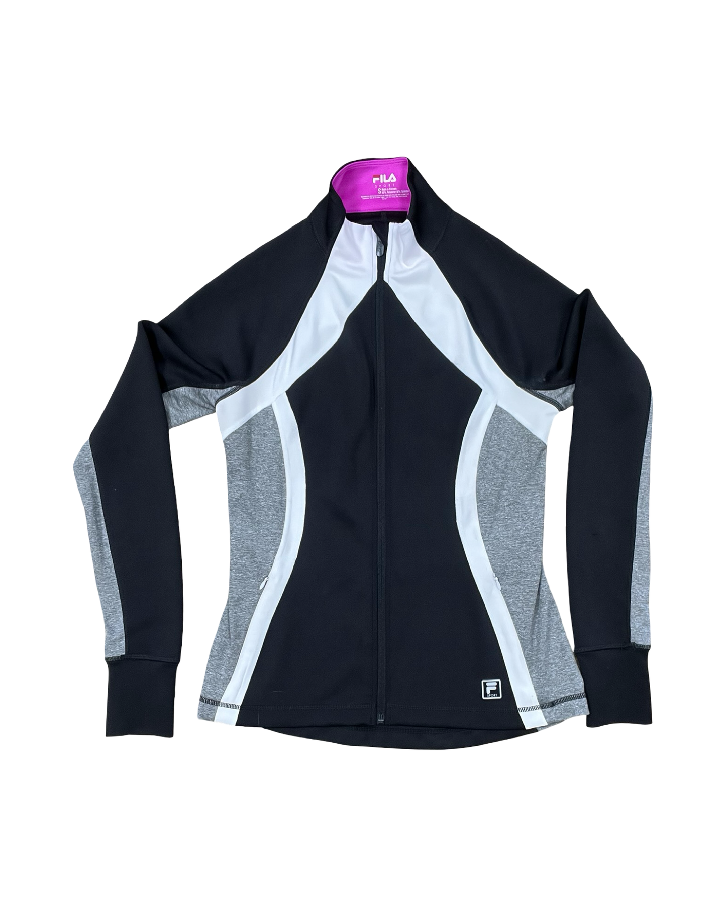 Athletic Jacket By Fila In Black & Grey, Size:S