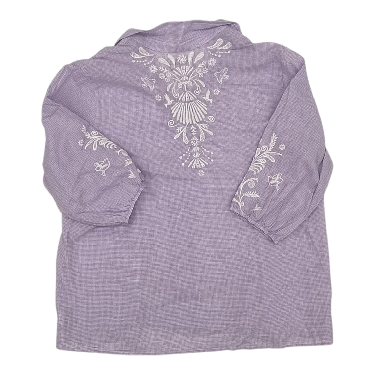 Blouse Ls By Johnny Was In Purple, Size:Xl