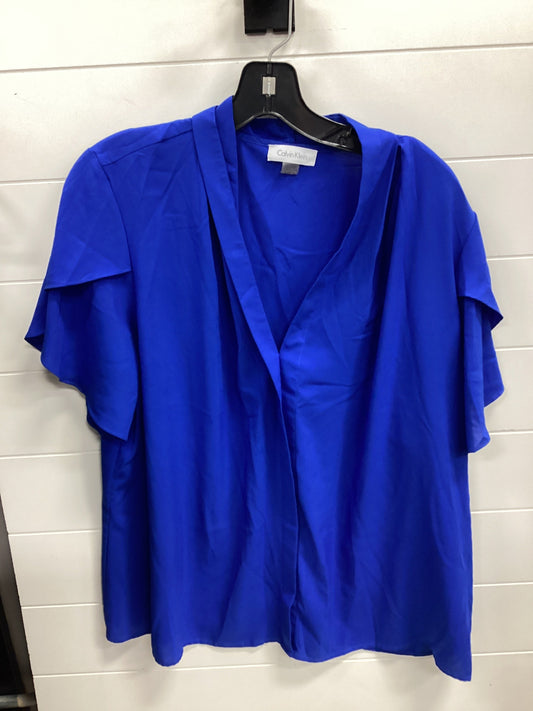 Top Ss By Calvin Klein In Blue, Size:1X