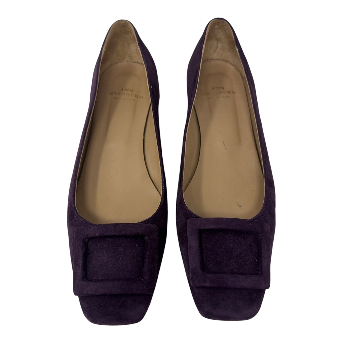 Suede Shoes Heels Block By Ann Mashburn In Purple, Size: 7.5 (37.5)