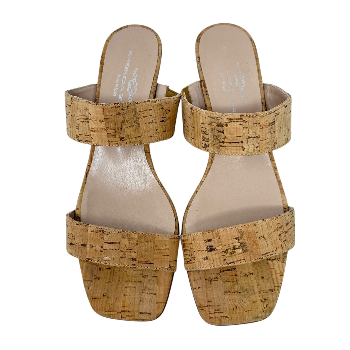 Bre Cork Sandals With Extra Heel Caps By Brenda Zaro In Tan, Size: 8/38