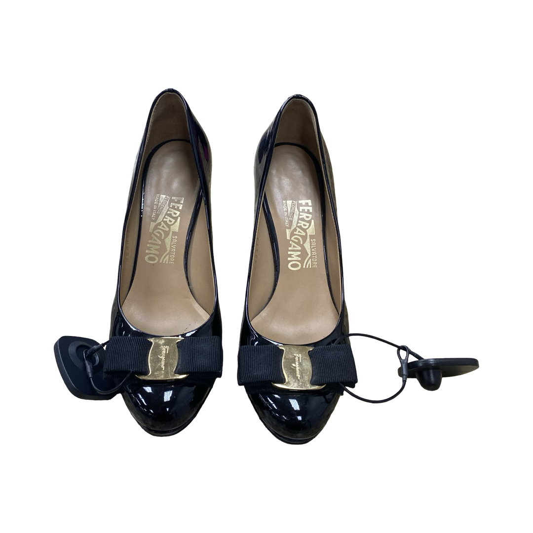 Shoes Luxury Designer By Ferragamo In Black, Size:5