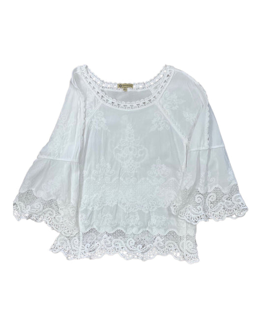 Top 3/4 Sleeve By Democracy In White, Size:M