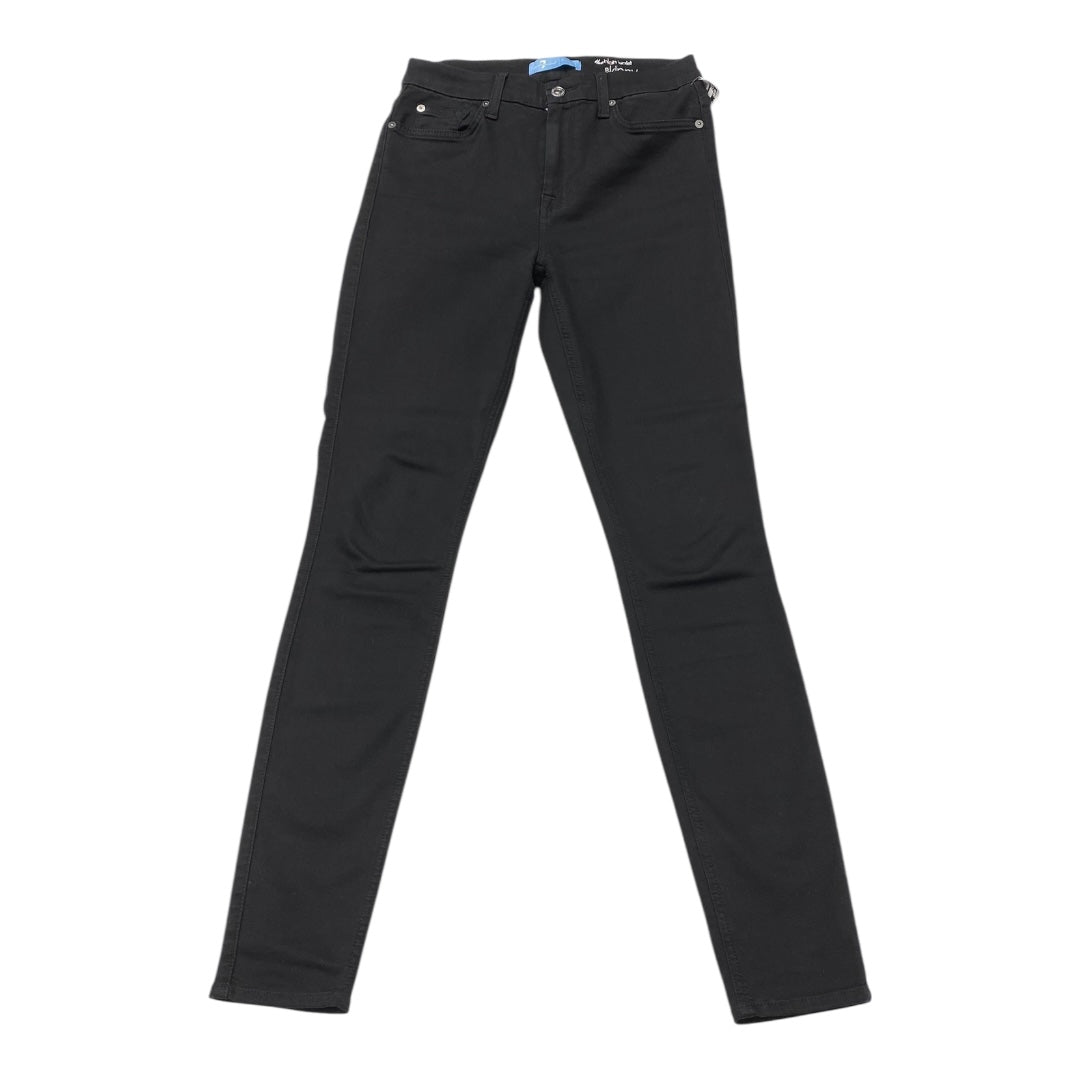 Jeans Skinny By 7 For All Mankind In Black Denim, Size:4