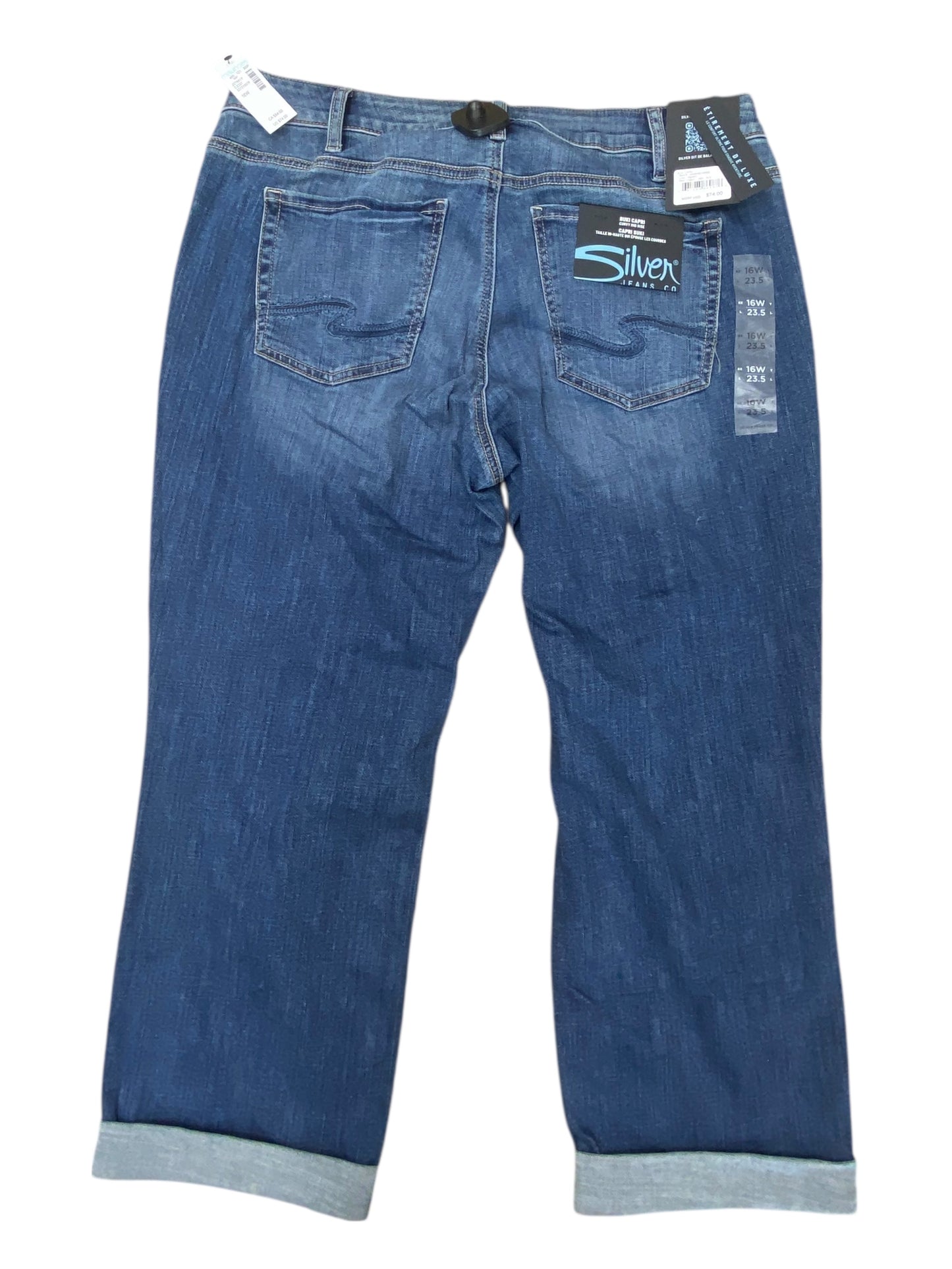 Jeans Cropped By Silver In Blue, Size:16