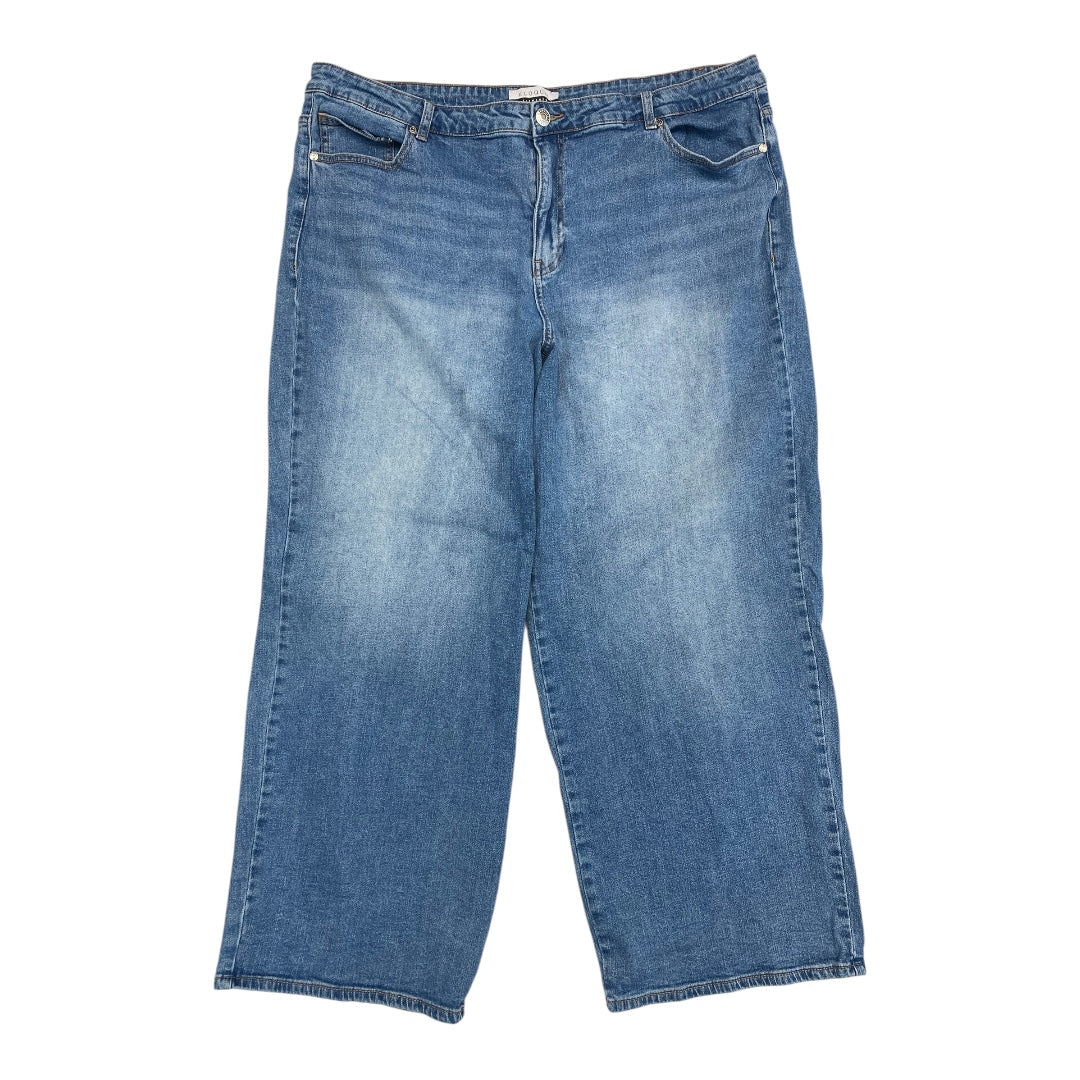Jeans Wide Leg By Eloquii In Blue Denim, Size:22
