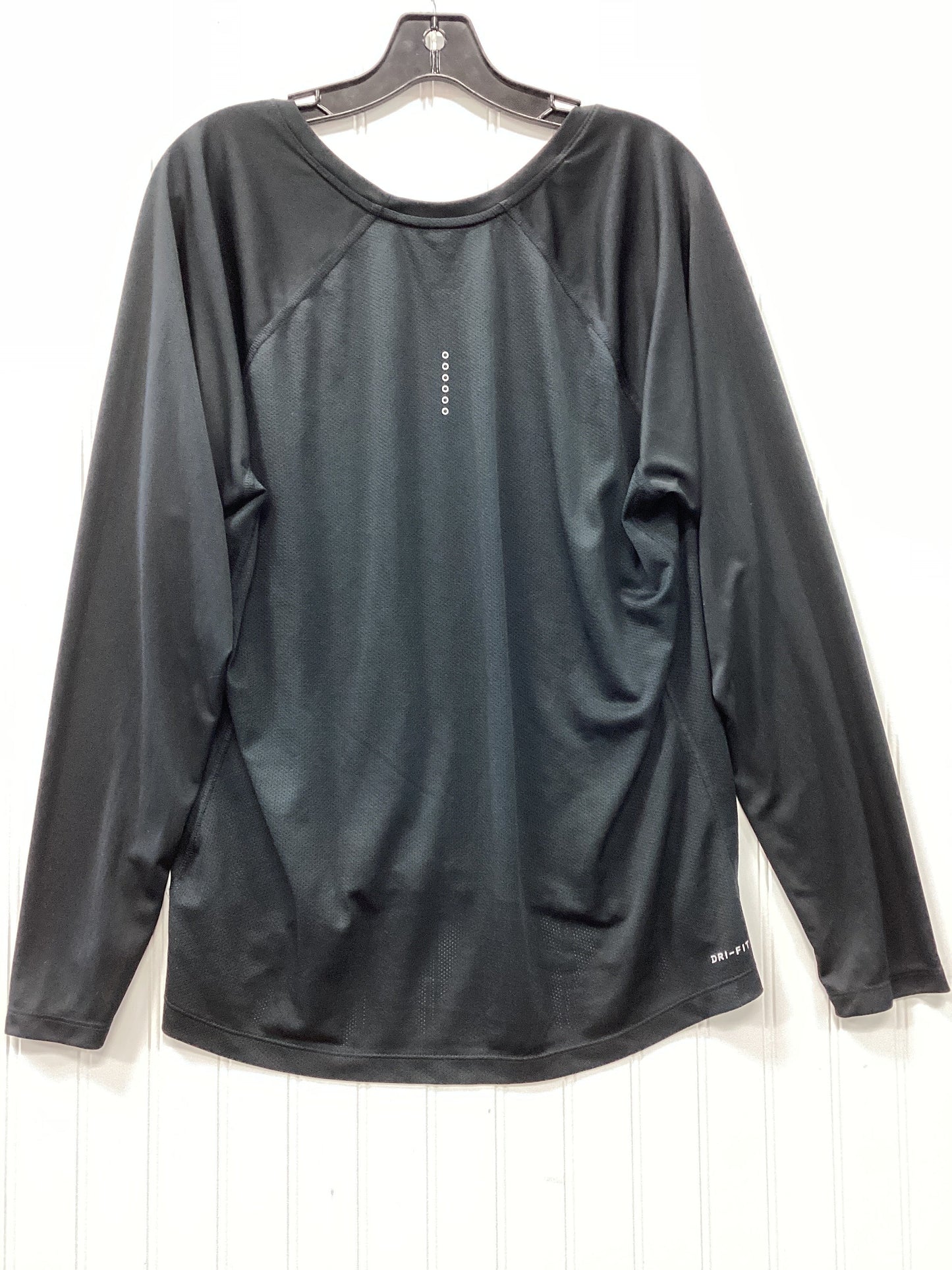 Athletic Top Ls Collar By Nike In Black, Size:2X