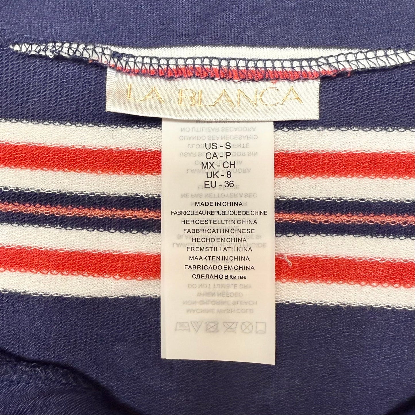 Dress Casual Short By La Blanca In Blue & Red & White, Size: S