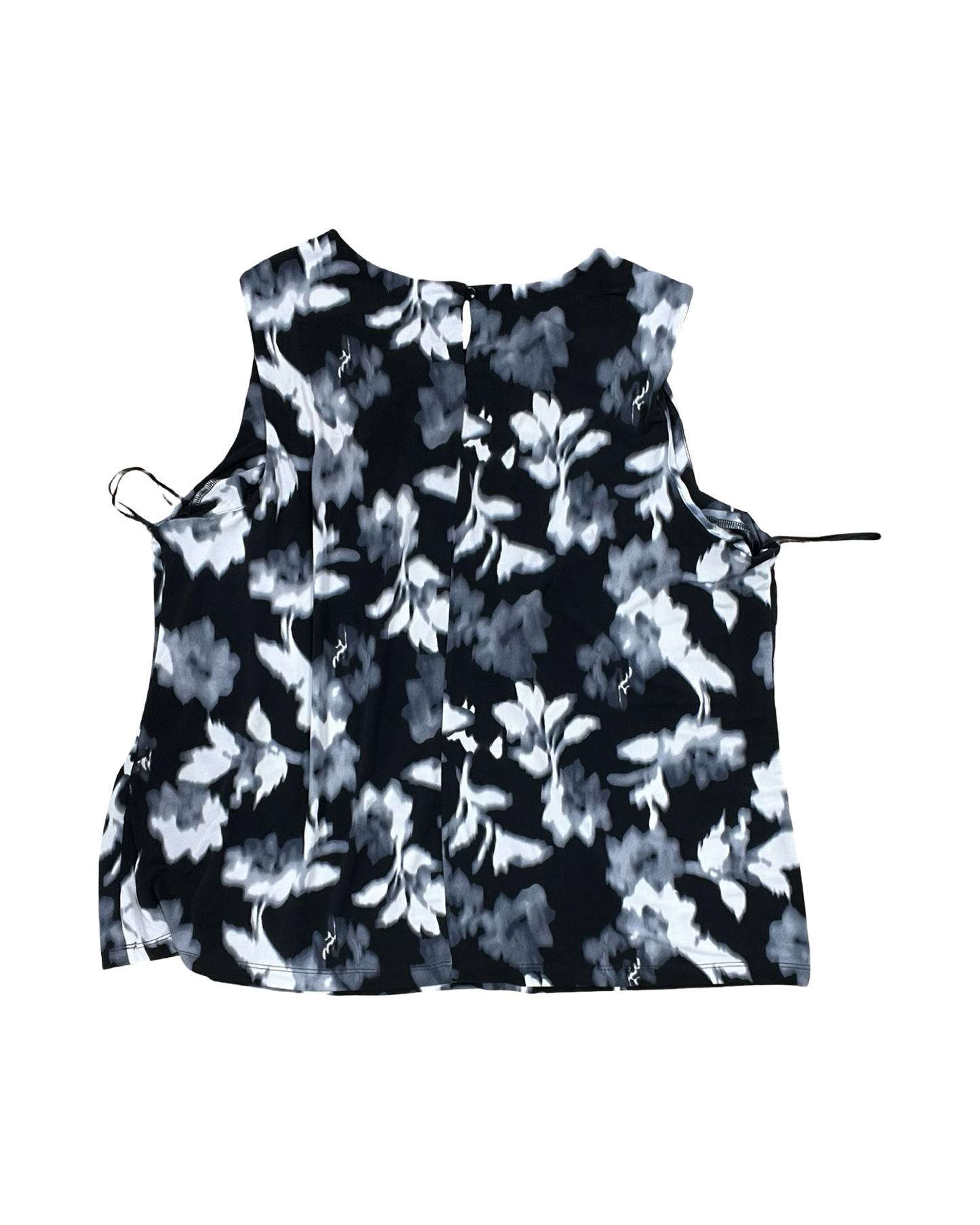 Top Sleeveless By Tahari In Black & White, Size:2X