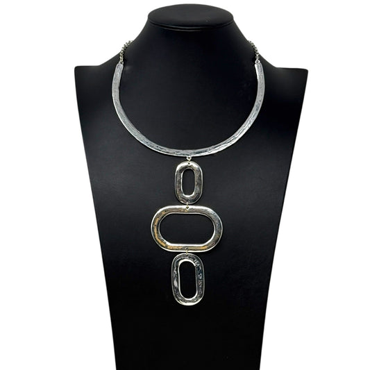 Silver-Tone Geometric Statement Necklace By Chico’s