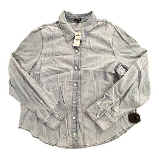 Top Ls By Express In Blue Denim, Size:L
