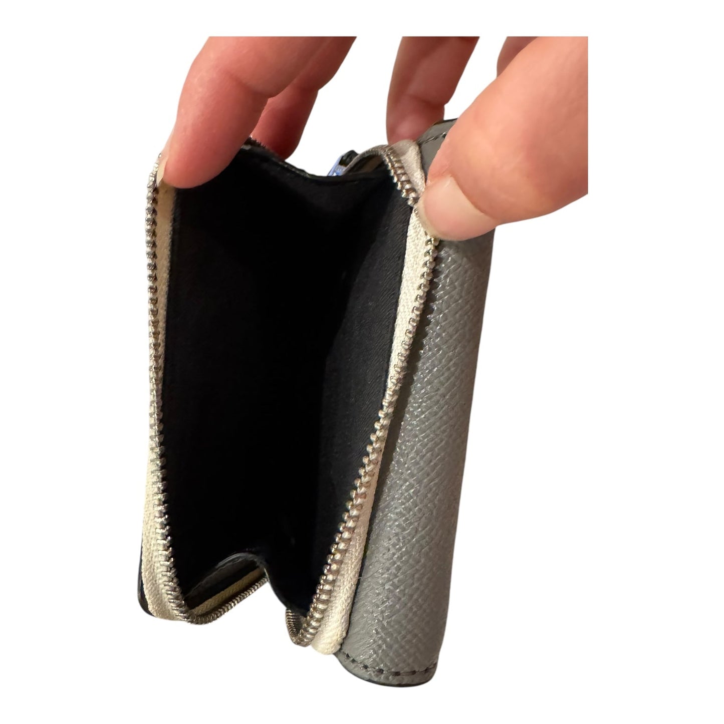 Wallet Designer By Coach In Grey & White, Size:Small