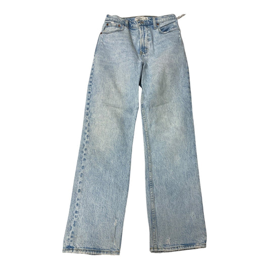Jeans Straight By Abercrombie And Fitch In Blue Denim, Size:0