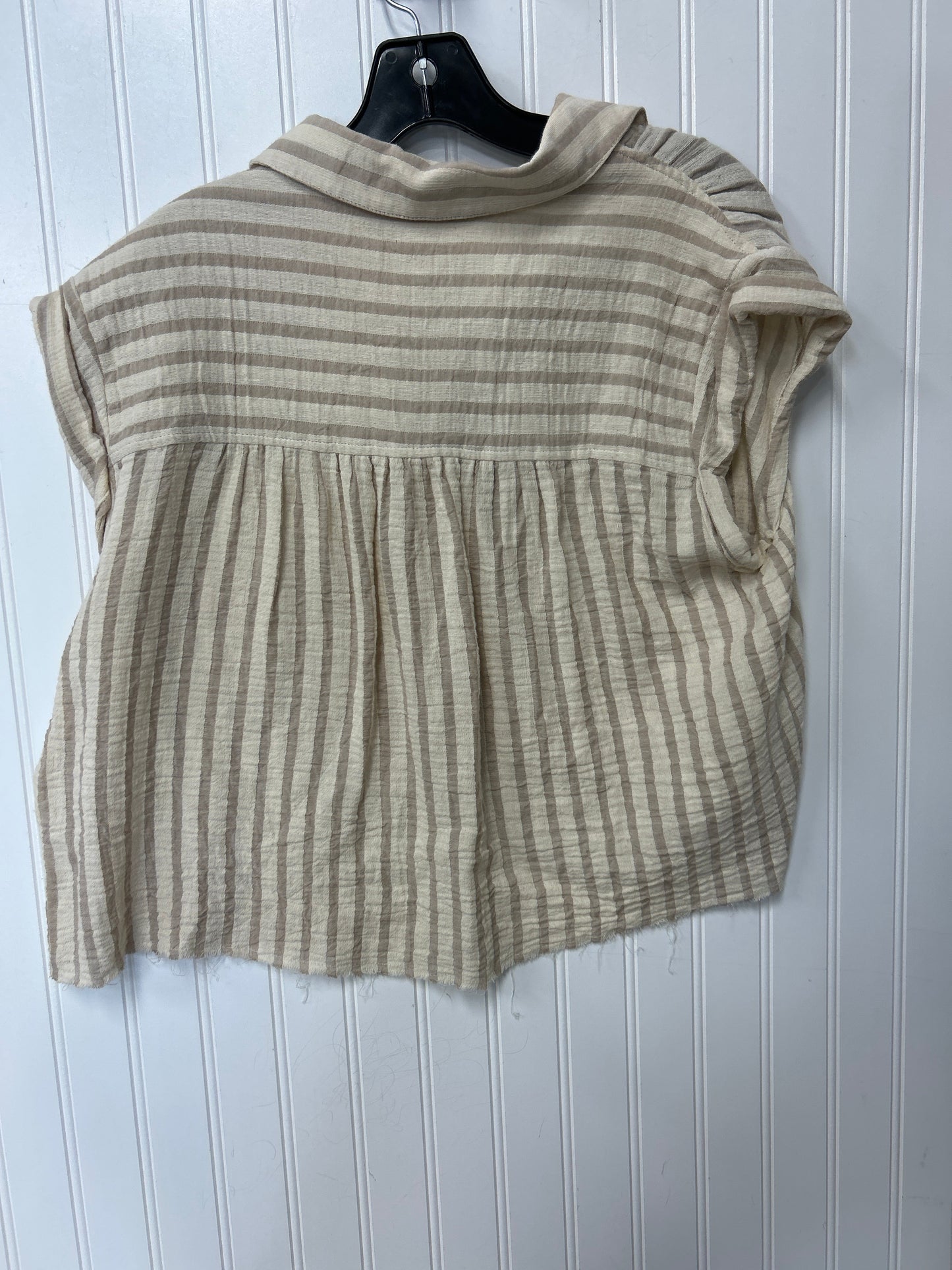 Blouse Ss By Grade & Gather In Tan, Size:M
