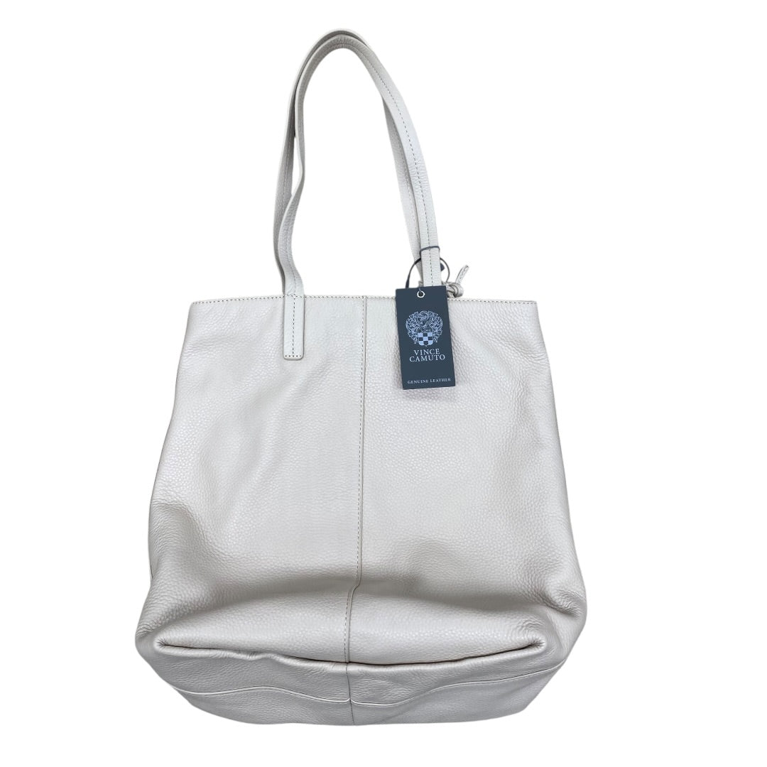Handbag Leather By Vince Camuto In Beige, Size:Medium