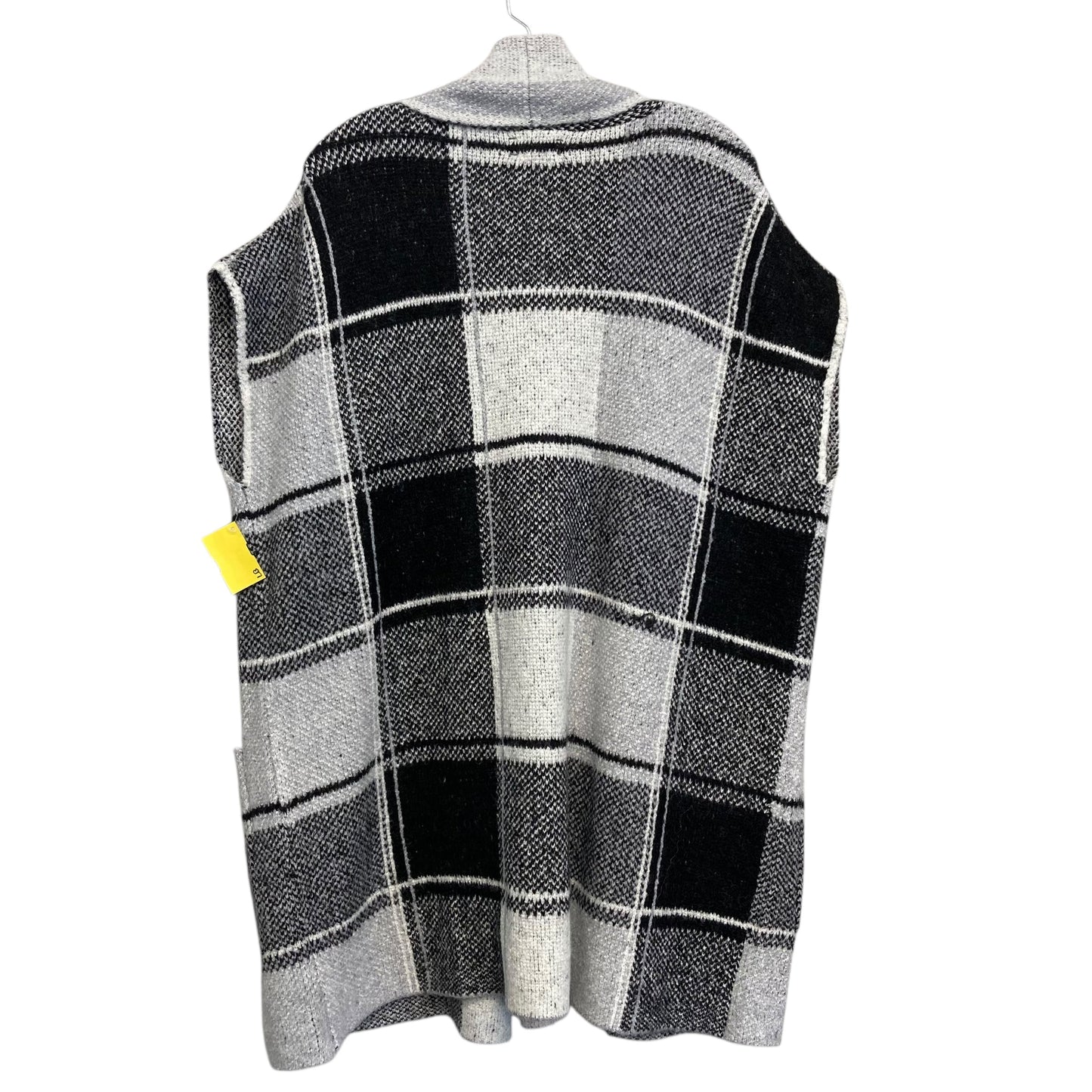 Sweater Cardigan By Nicole By Nicole Miller In Black & White, Size:Xl