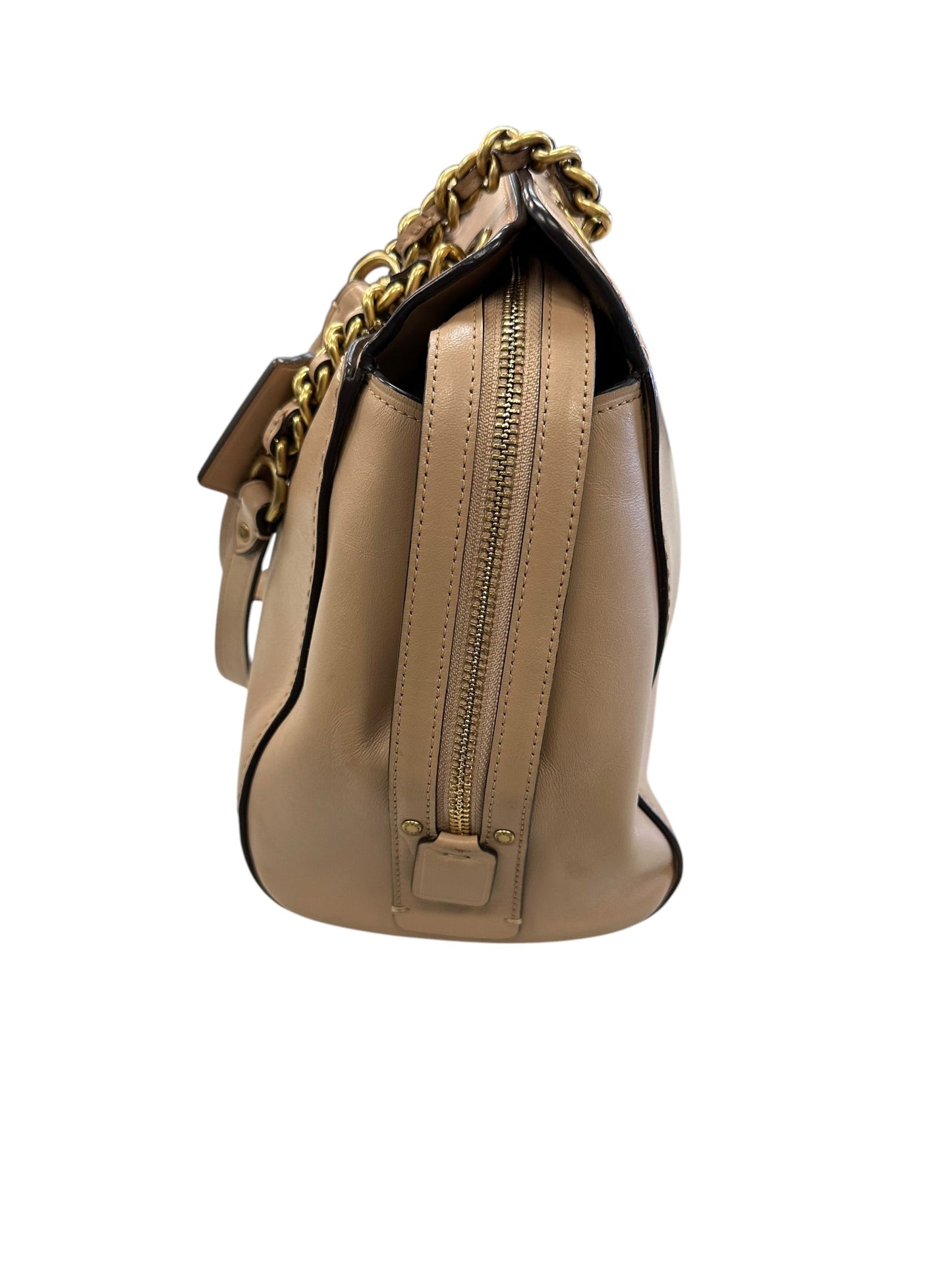 Handbag Designer By Coach In Tan, Size:Large
