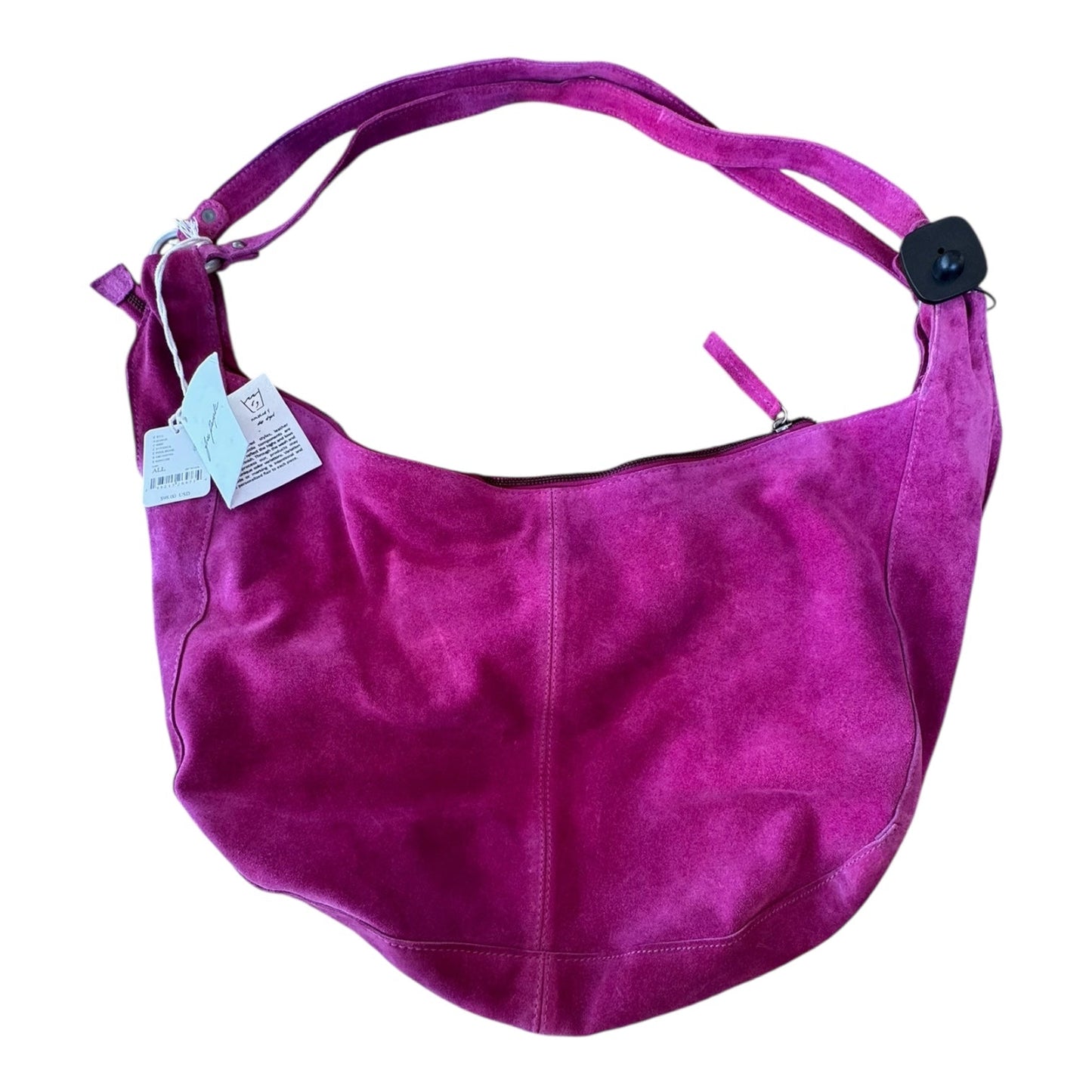 Handbag By Free People In Pink Suede, Size:Large