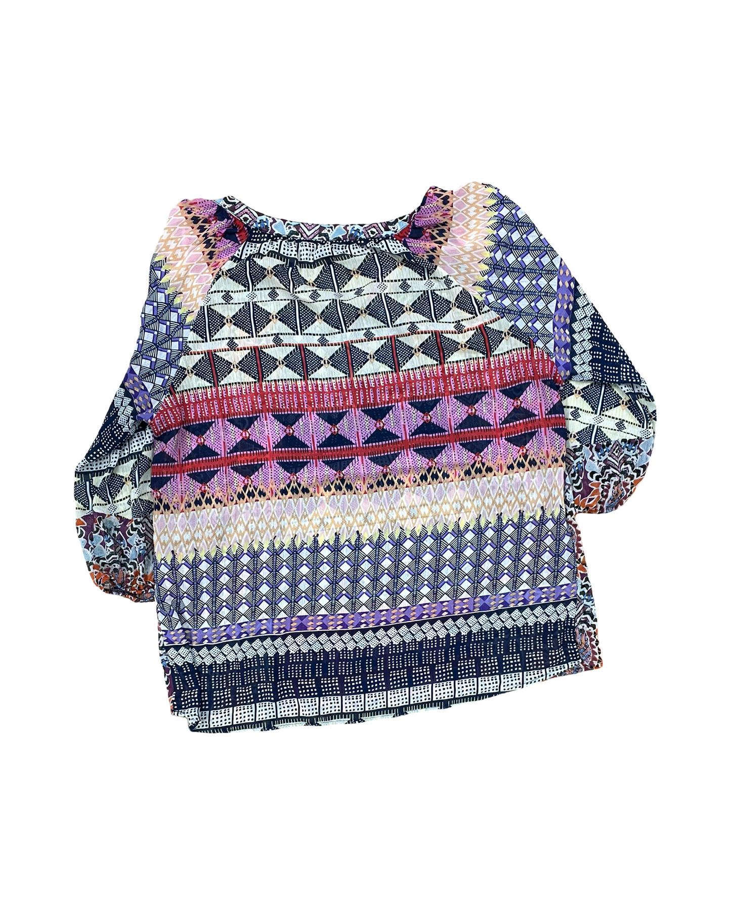 Top 3/4 Sleeve By Clothes Mentor In Pink & White, Size:Xl