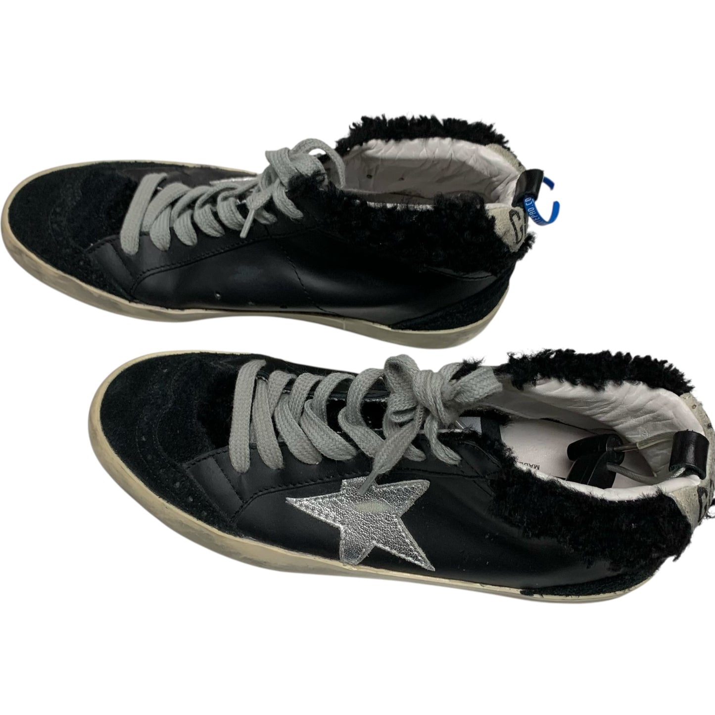 Shoes Luxury Designer By Golden Goose In Black & Silver, Size: 7.5