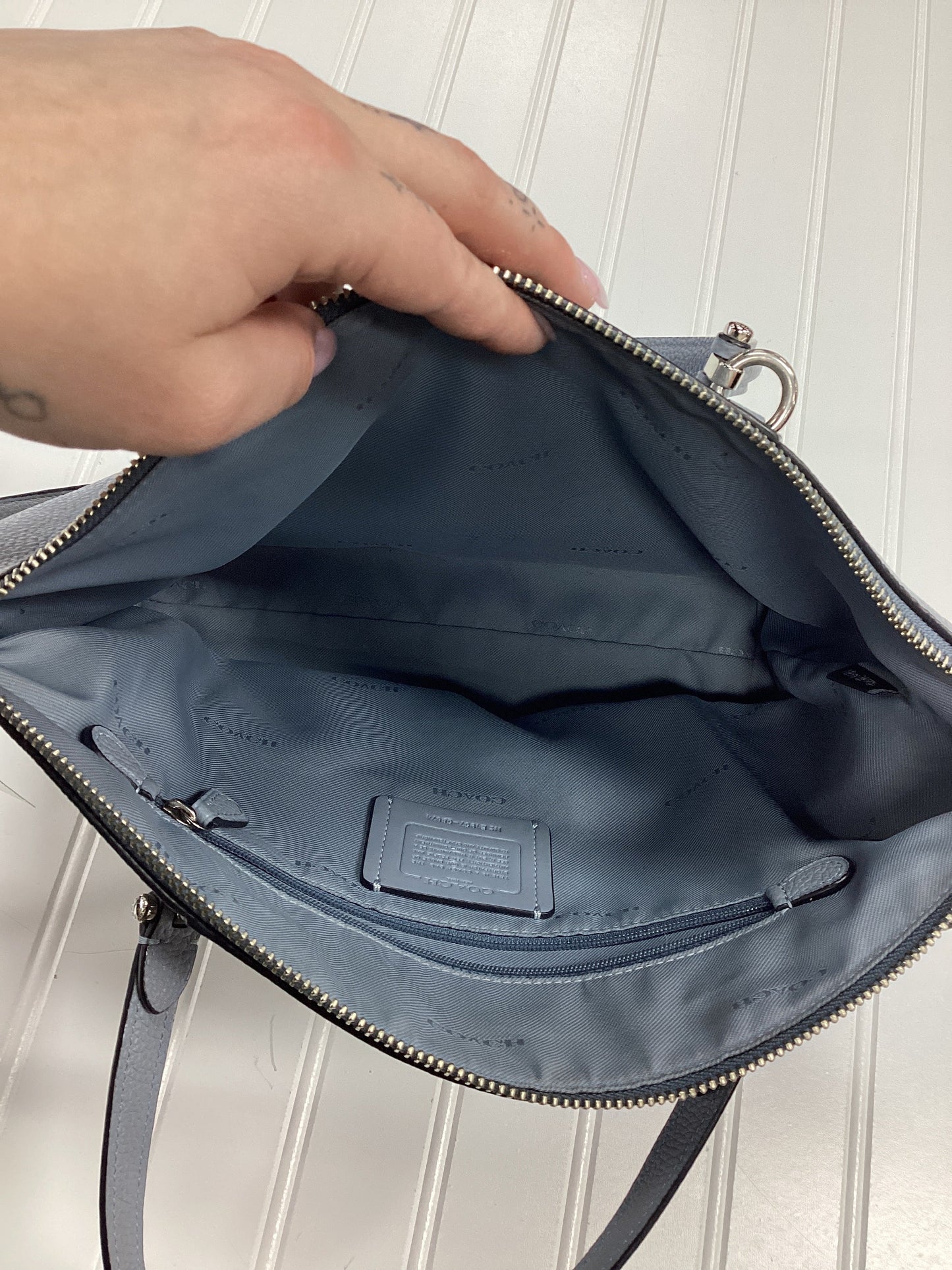 Handbag Designer By Coach In Blue, Size:Medium