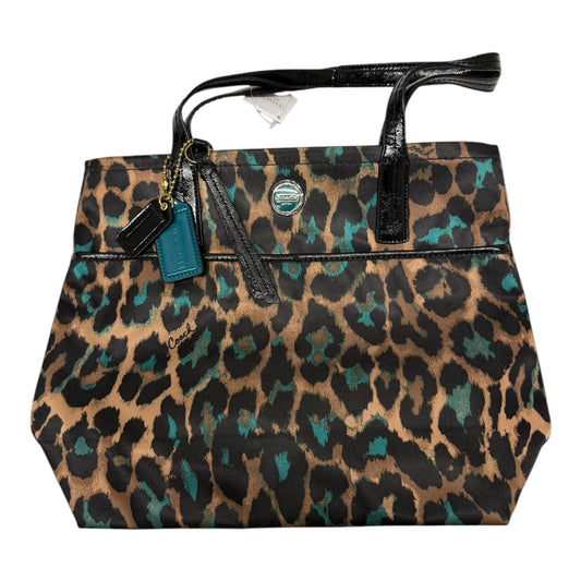Handbag Designer By Coach In Animal Print, Size:Medium
