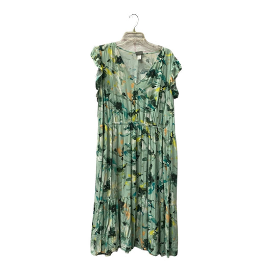 Dress Casual Short By Ava & Viv In Green, Size:2X