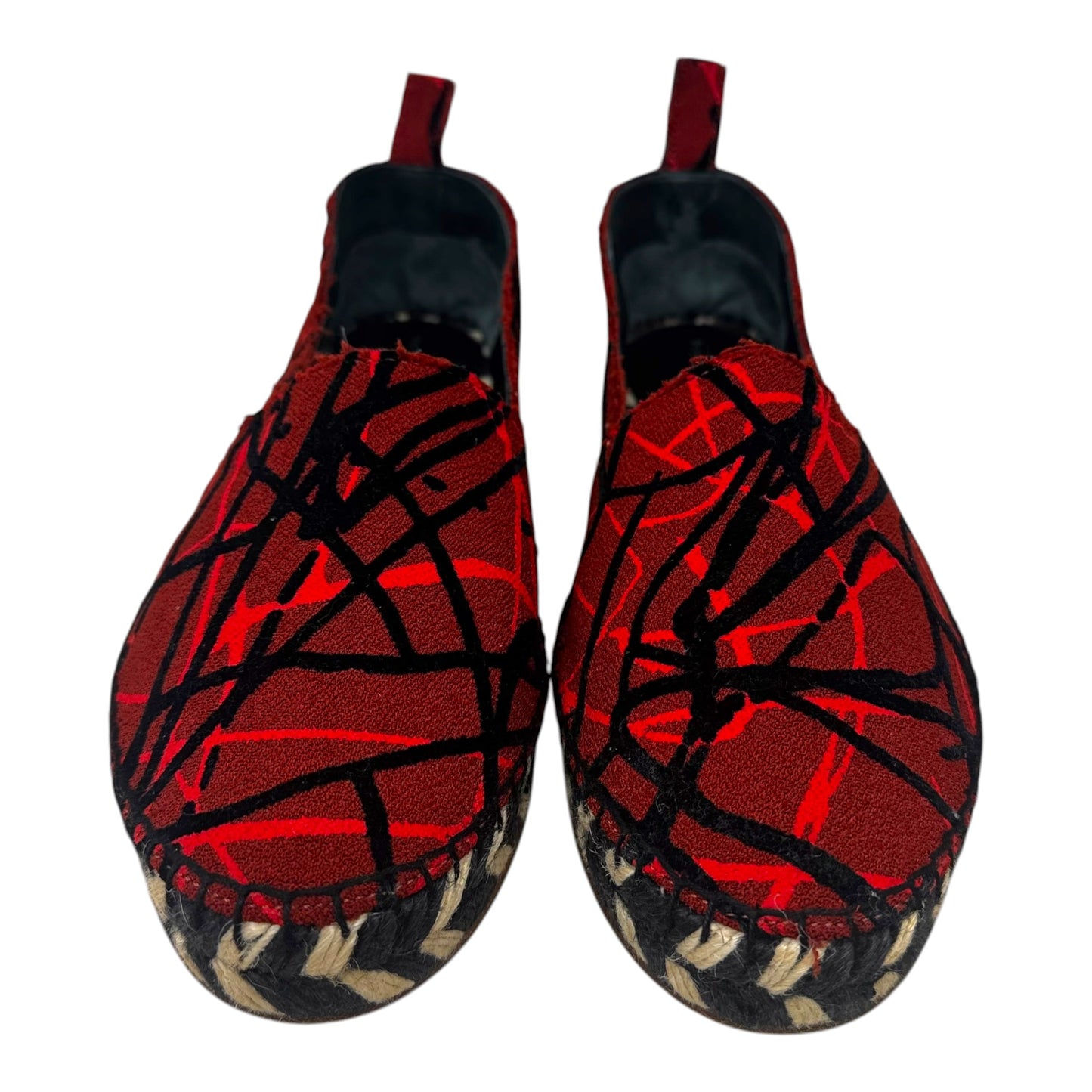 Abstract Espadrille Shoes Luxury Designer By Proenza-schouler In Black & Red, Size: 8 (38)