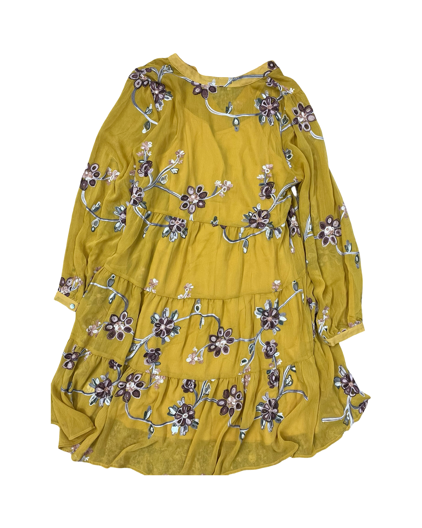Dress Casual Midi By Figuero & Flower In Gold, Size:L