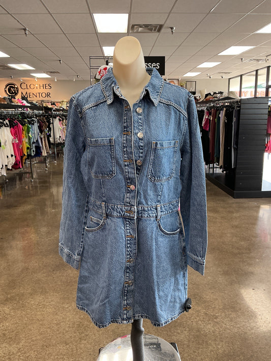 Dress Casual Short By Zara In Blue Denim, Size:L