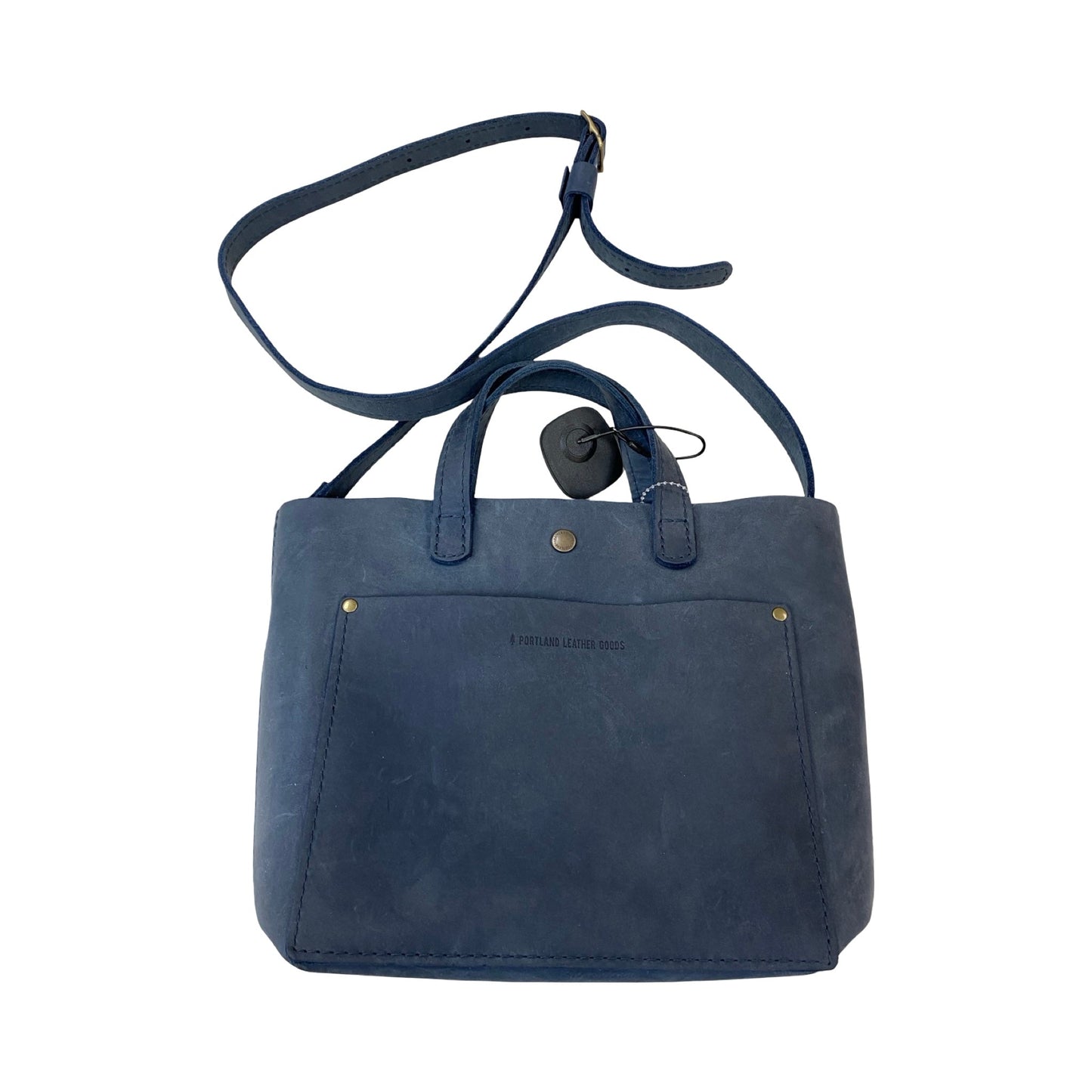 Handbag Leather By Portland Leather In Navy, Size:Medium